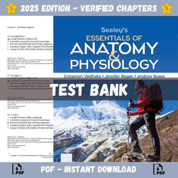 Test bank – Seeleys Anatomy and Physiology 11th Edition (VanPutte, 2022)