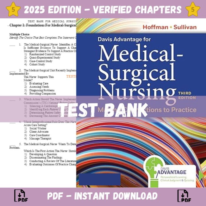 Test Bank - Davis Advantage for Medical-Surgical Nursing Making Connections to Practice 3rd