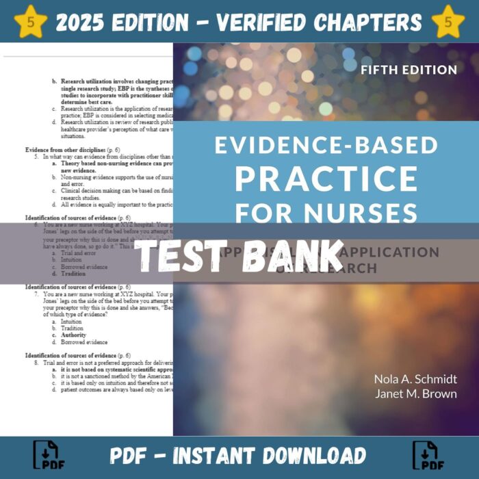 Test bank - Evidence-Based Practice for Nurses 5th Edition (McIntosh, 2022)