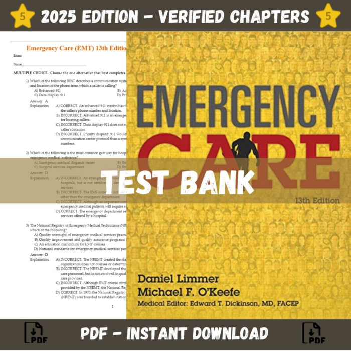 Emergency Care (EMT) 13th Edition (Daniel Limmer, 2016)