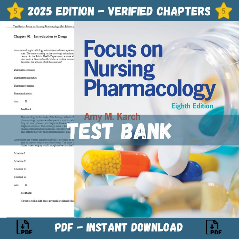 Focus on Nursing Pharmacology 8th Edition (Karch, 2020)