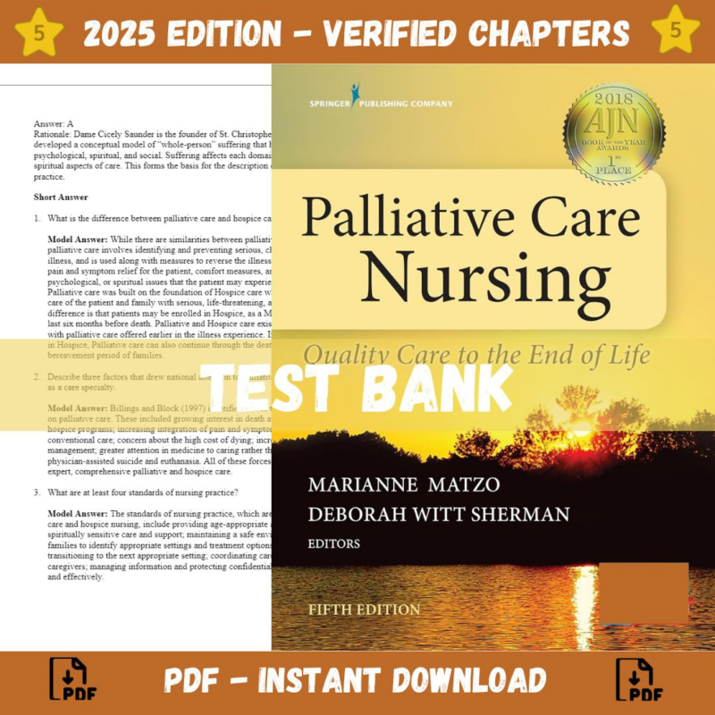 Palliative Care Nursing Quality Care to the End of Life