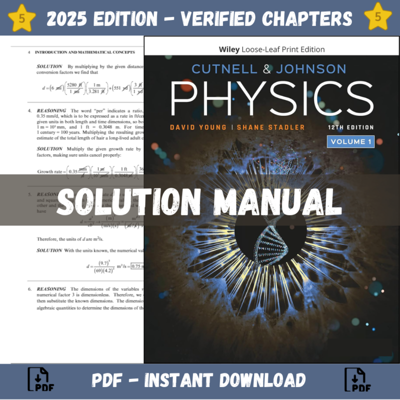 Solution Manual - Physics 12th Edition (Cutnell, 2022)