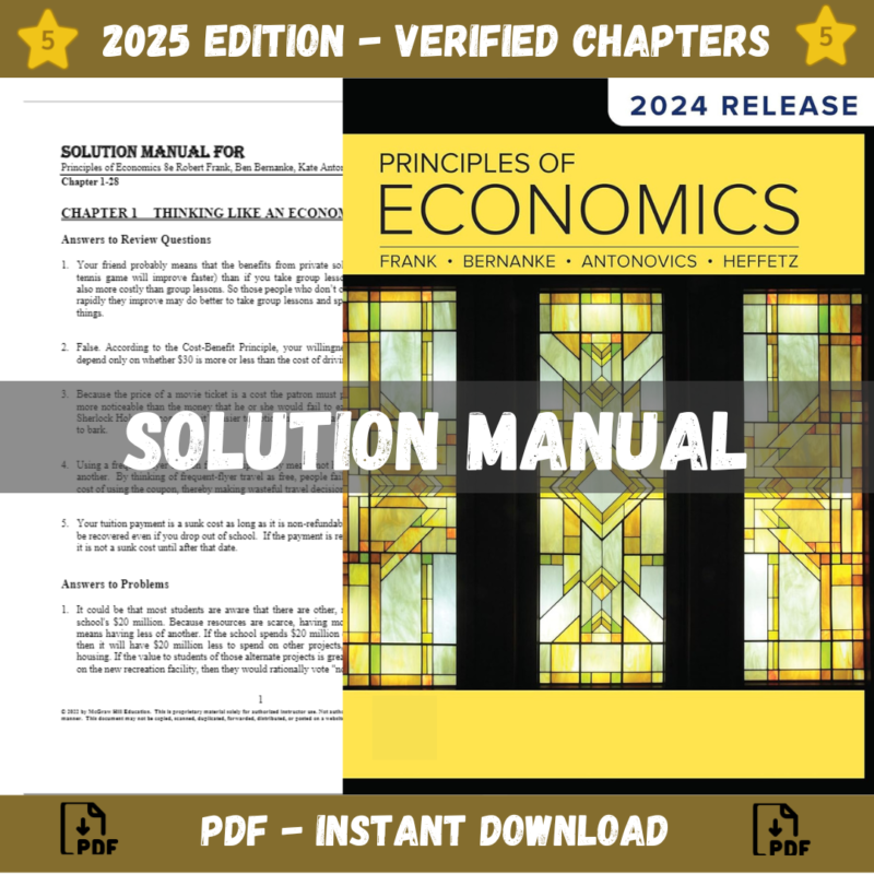 Solution Manual - Principles of Economics 8th Edition (Frank, 2022)