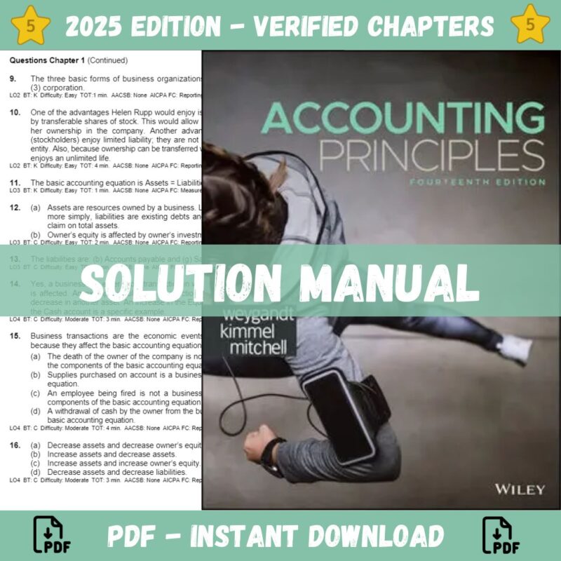 Solution Manual - for Accounting Principles 14th Edition (Weygandt, 2021)