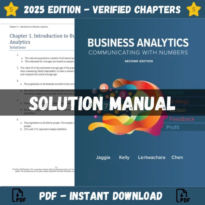 Solution Manual - for Business Analytics 2nd Edition (Jaggia, 2023)