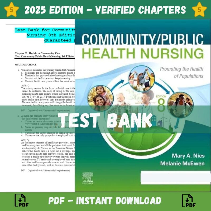 Test Bank - Community Public Health Nursing, 8th Edition (Nies, 2023)