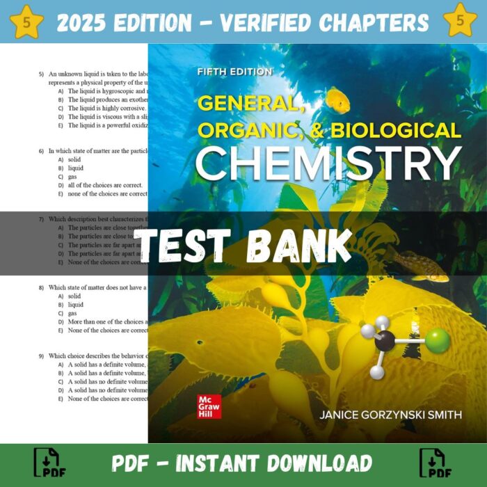 Test Bank - General, Organic, & Biological Chemistry 5th Edition (Smith, 2021)