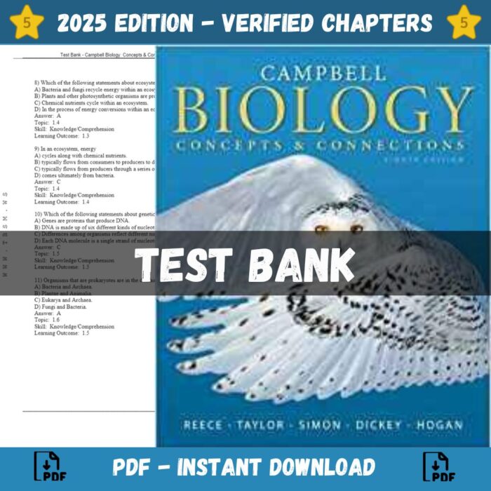 Test Bank – Campbell Biology-Concepts & Connections, 8th Edition (Reece, 2014)