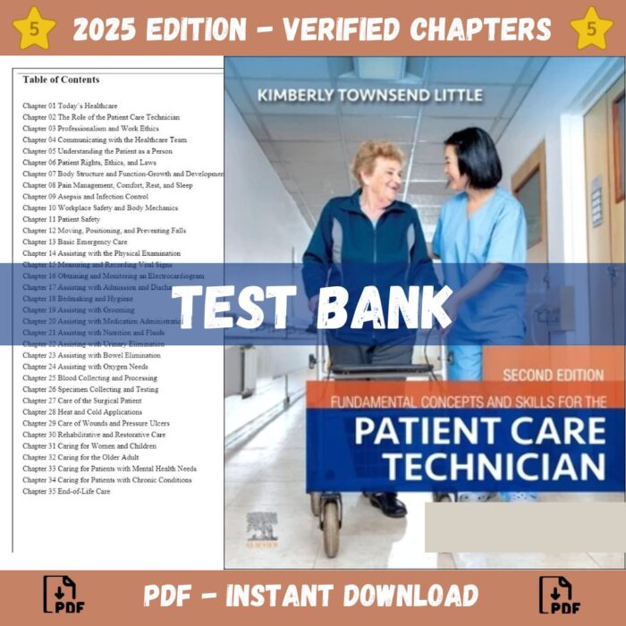 Test Bank – Fundamental Concepts and Skills for the Patient Care Technician, 2nd Edition (Townsend, 2023)