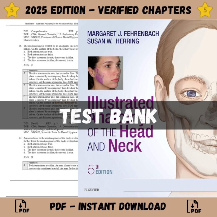 Test Bank – Illustrated Anatomy of the Head and Neck, 5th Edition (Fehrenbach, 2017)