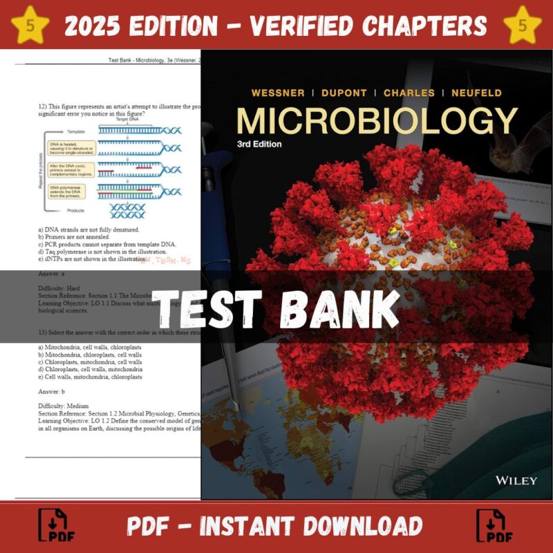 Test Bank – Microbiology, 3rd Edition (Wessner, 2020)