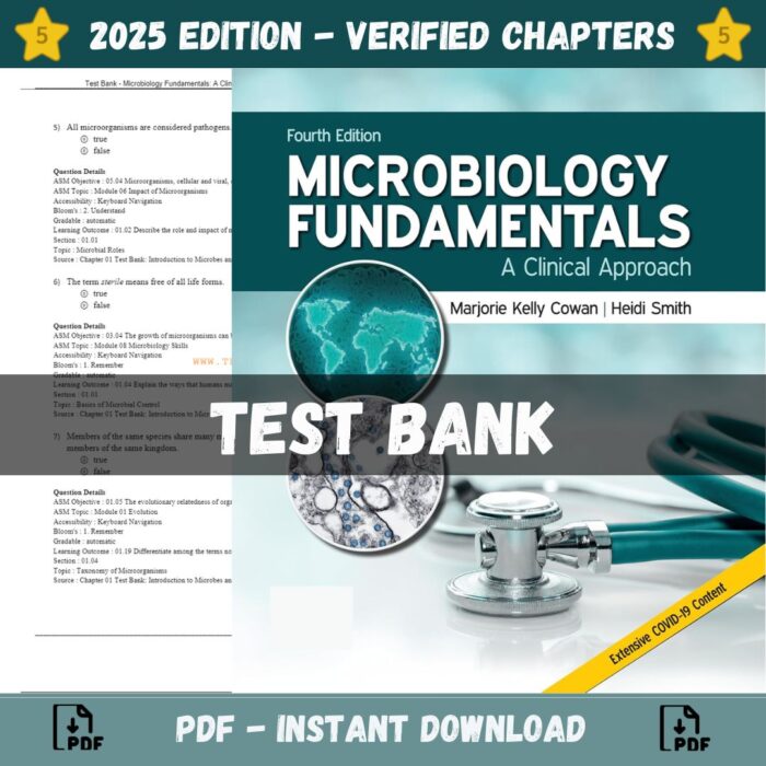 Test Bank – Microbiology Fundamentals-A Clinical Approach, 4th Edition (Cowan, 2022)