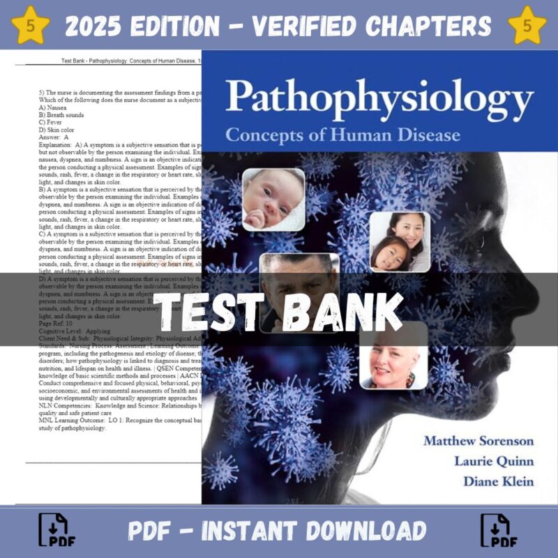 Test Bank – Pathophysiology-Concepts of Human Disease, 1st Edition (Sorenson, 2019)