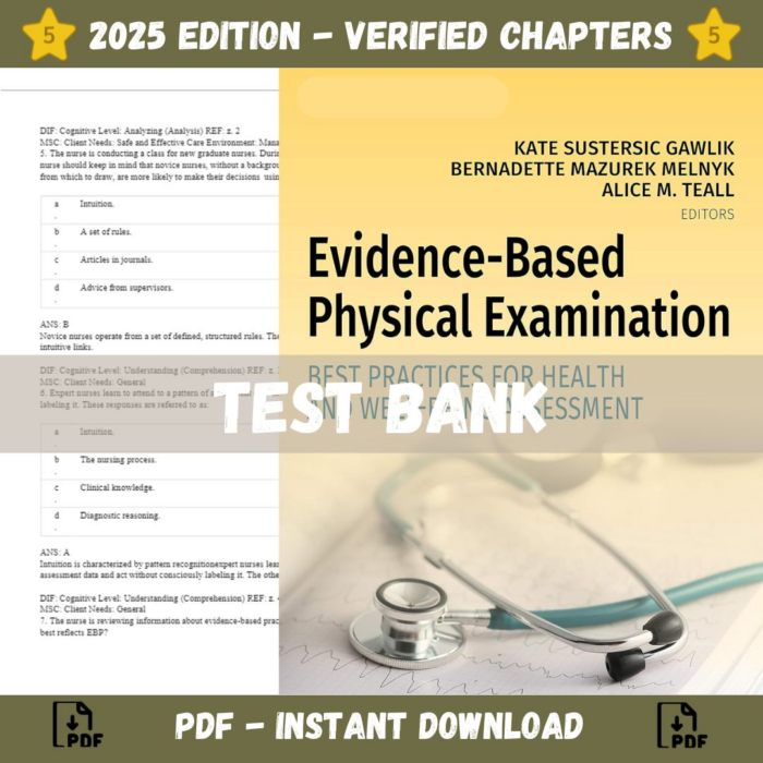 Test bank - Evidence-Based Physical Examination Best Practices for Health