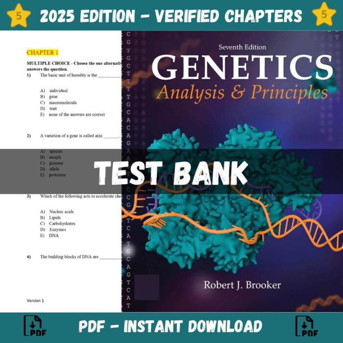 Test bank - Genetics Analysis and Principles 7th Edition (Brooker, 2020)