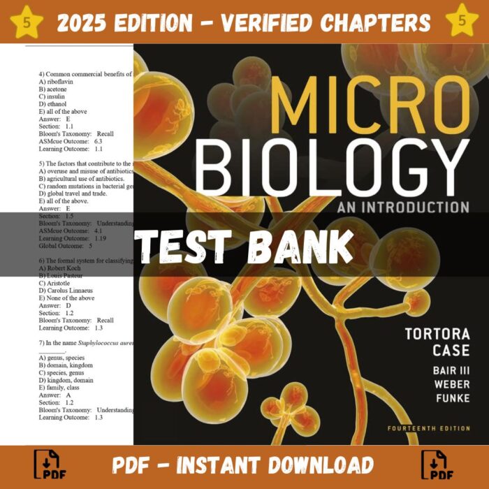 Test bank - Microbiology An Introduction, 14th edition (Tortora, 2023)