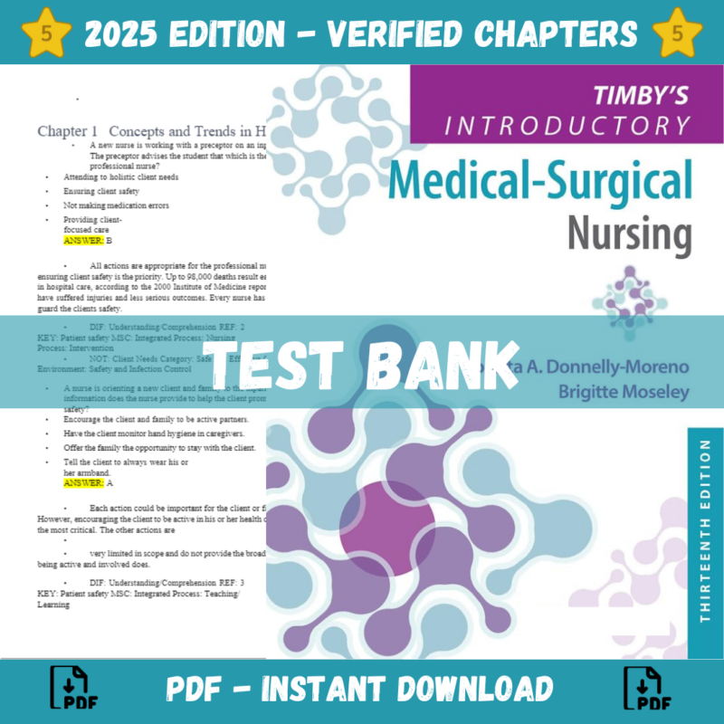 Timby's Introductory Medical-Surgical Nursing 13th Edition