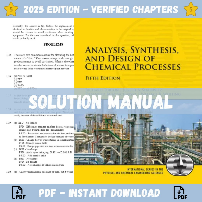 for Analysis, Synthesis, and Design of Chemical Processes