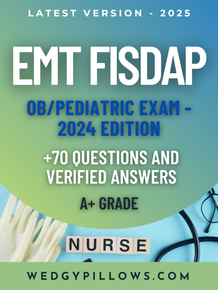 EMT FISDAP OBPediatric Exam – Latest Edition