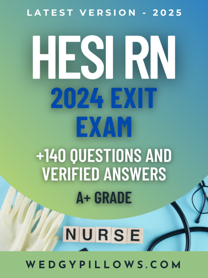 HESI RN Exit Exam 2024 +140