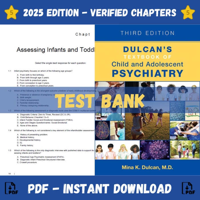 Test Bank - Dulcan's Textbook of Child and Adolescent Psychiatry, 3rd Edition (Mina K. Dulcan, 2021)