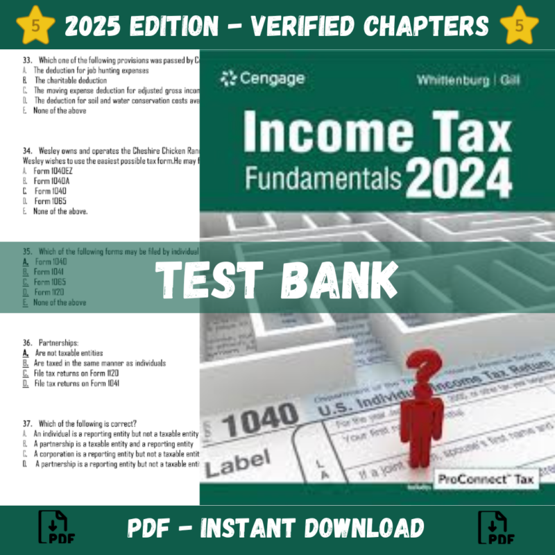 est Bank - Income Tax Fundamentals 2024, 42nd Edition (Gerald Whittenburg)