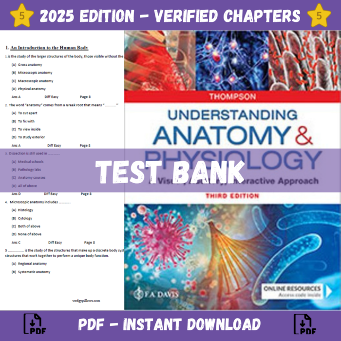 Test Bank - Understanding Anatomy & Physiology A Visual, Auditory, Interactive Approach 3rd Edition (Thom